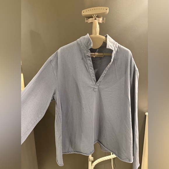 $168 New Frank & Eileen PATRICK Popover Henley Slate Blue  Long Sleeve Top Sz XL - Picture 7 of 11